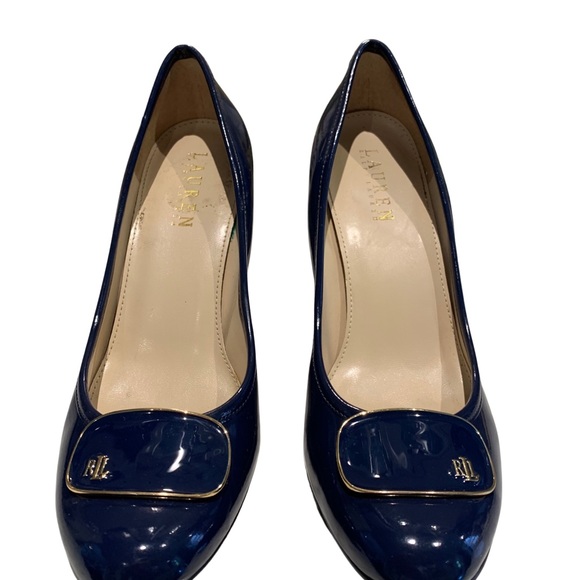 LAUREN RALPH LAUREN wedges size 7 navy - Picture 4 of 8